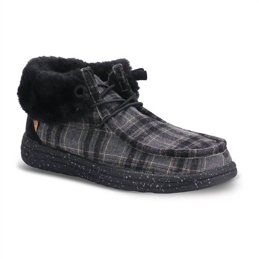 NEW LAMO women's cassidy winter shoe in charcoal plaid